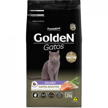 Ração Premier Pet Golden Gatos Adultos Sabor Salmão - 1kg/3kg/ 10,1Kg